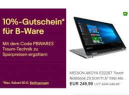 Ebay: 10 Prozent Rabatt auf alle B-Ware-Artikel bis Ende November