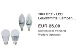 Ebay: Zehnerpack langlebige LED-Birnen für 26 Euro frei Haus