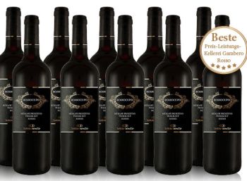 Zehn Flaschen Torrevento Merlot Primitivo Rossocupo Puglia für 39,99 Euro