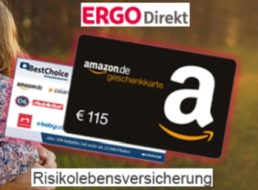 Ergo Direkt: Risikolebensversicherung ab 2,75 Euro / Monat mit 115 Euro Bonus