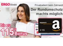 Ergo Direkt: 115 Euro Bonus zur neuen Zahnzusatzversicherung ab 8,10 Euro