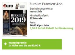 Euro: Jahresabo für 91 Euro mit Gutscheinen über 90 Euro