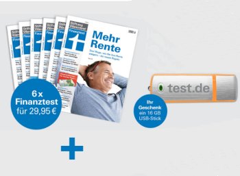 Finanztest: Sechs Ausgaben inklusive USB-Stick für 29,95 Euro