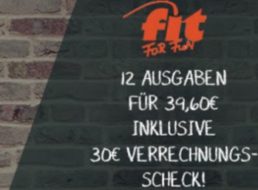 Fit for Fun: Jahresabo für nur 4,60 Euro dank Verrechnungsscheck