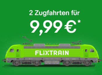 Ebay: Gutschein für zwei Flixtrain-Bahnfahrten deutschlandweit für 9,99 Euro