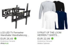 Fruit of the Loom: Fünferpack Langarm-Shirts für 22,99 Euro frei Haus