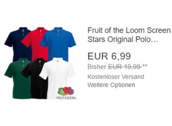 Fruit of the Loom: Poloshirts für 6,99 Euro frei Haus via Ebay