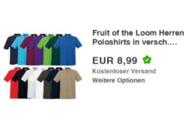 Ebay: Poloshirts von "Fruit of the Loom" für 8,99 Euro frei Haus