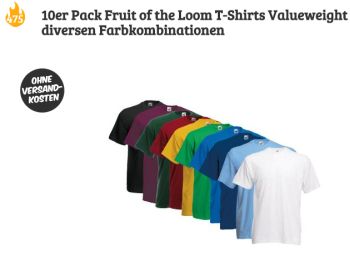 Fruit of the Loom: Zehnerpack T-Shirts für 19,95 Euro frei Haus