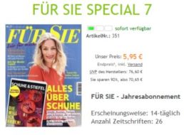 "Für Sie": Jahresabo gratis plus 5,95 Euro Versandkosten