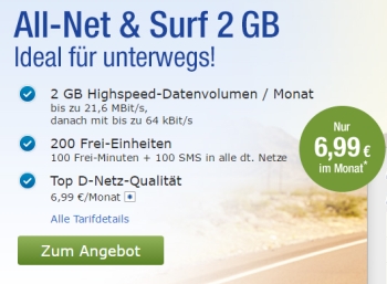 Gratis: Freimonat beim Handytarf von GMX und Web.de mit 2 GByte Volumen