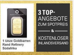 Ebay: Gold zum Spotpreis mit Gratis-Versand für wenige Tage