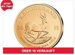 Wieder da: Goldmünze Krügerrand 2015 zum Spotpreis bei Ebay