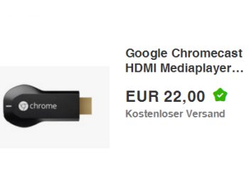 Ebay: Google Chromecast (1. Generation) für 22 Euro frei Haus