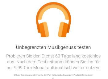 60 Tage Google Play Music zum Nulltarif verfügbar