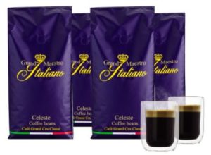 Kaffeevorteil.de: Vier Kilo Kaffeebohnen "Grand Maestro" plus Gläser für 29,99 Euro