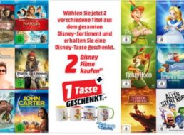 Gratis: Disney-Tasse beim Kauf von zwei Disney-Filmen