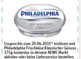 Gratis: Frischkäse bei Rewe zum Nulltarif dank Coupon