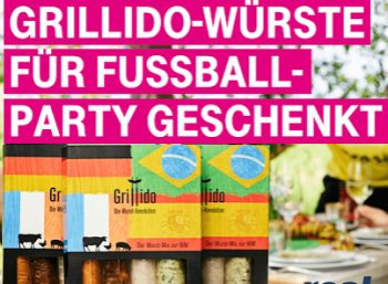 Gratis: Viererpack Grillwürste von Grillido via Telekom-Megadeal