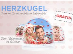 Valentinstag: Persönliche Herzkugel für 4,99 Euro frei Haus