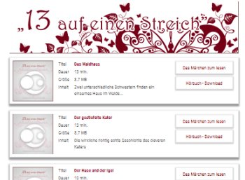 Gratis: 13 Märchen-Hörbücher zum Download ohne Registrierung