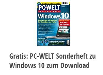 Sonderheft zu "Windows 10" bei der "PC Welt" zum Download