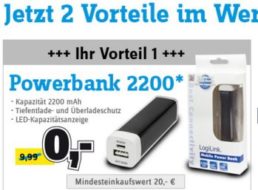 Conrad: Gratis-Powerbank ab 20 Euro Bestellwert bis Mittwoch