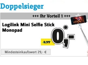 Conrad: Selfie-Stick ab 29 Euro Warenwert komplett gratis