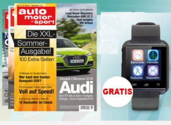 Gratis: Smartwatch zum Probeabo der "auto motor und sport" für 17,60 Euro