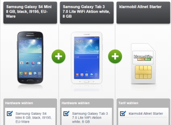 Gratis-Handy und -Tablet von Samsung