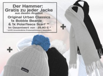 Urban Classics: Vintage Winterjacken für 39,90 Euro mit Gratis-Beigaben