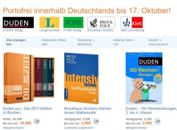 Terrashop: Bildungs-Bücher von Duden & Co. ab 1,99 Euro frei Haus