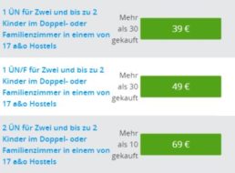 Groupon: A&O-Hotelgutscheine ab 39 Euro im Angebot