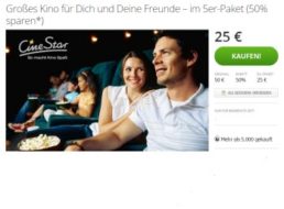 Cinestar: Kinotickets im Fünferpack für 25 Euro via Groupon