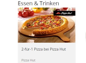 Pizza Hut: Gutschein zweite Gratis-Pizza bei Groupon für einen Euro