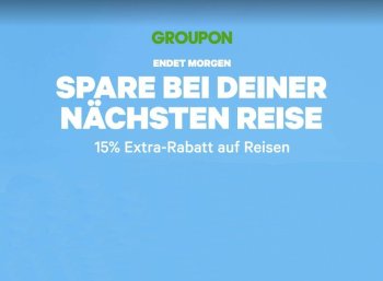 Groupon: Reise-Rabatt von 15 Prozent bis Dienstag abend