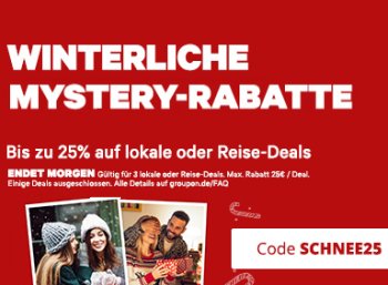 Groupon: Bis zu 25 Prozent Rabatt auf Last-Minute-Geschenkgutscheine