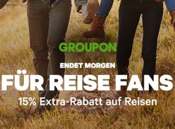 Groupon: 15 Prozent Reise-Rabatt bis Freitag abend