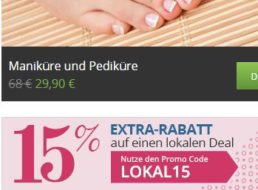 Groupon: 15 Prozent Rabatt auf lokale Deals, 10 Prozent auf Shopping