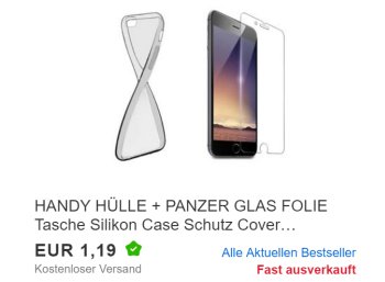 Ebay: Handyhülle und Panzerglas für 4,76 Euro mit Versand