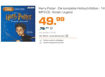 Harry-Potter: Komplette Hörbuch-Edition auf 14 MP3-CDs für 49,99 Euro frei Haus