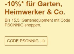 Ebay: Rabatt von 10 Prozent auf Gartenartikel und Werkzeuge