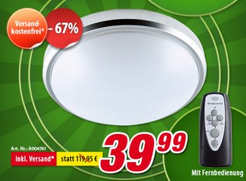 Völkner: LED-Deckenleuchte mit guten Bewertungen für 39,99 Euro frei Haus