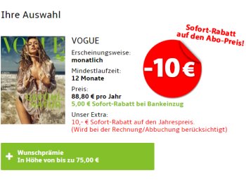 Prämien-Abos: 10 Euro Extra-Rabatt für wenige Tage