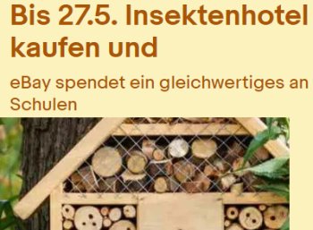 Ebay: Gratis-Insektenhotel für Schulen beim Kauf eines gleichwertigen Modells