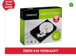 Intenso: Festplatte mit vier TByte für 99,90 Euro frei Haus via Ebay