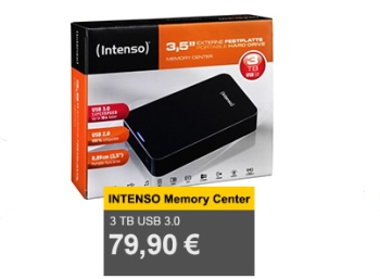 Intenso Memory Center mit drei TByte für 79,90 Euro frei Haus