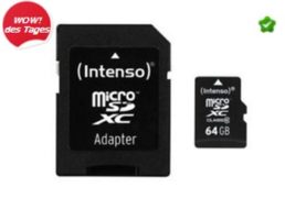 Ebay: Intenso Micro-SDXC-Speicherkarte mit 64 GByte für 18,99 Euro frei Haus