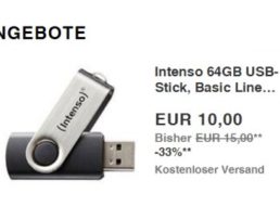 Intenso: USB-Stick mit 64 GByte für zehn Euro frei Haus