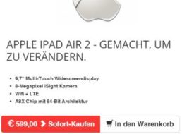 Ebay: iPad Air 2 mit 64 GByte und 4G für 599 Euro frei Haus